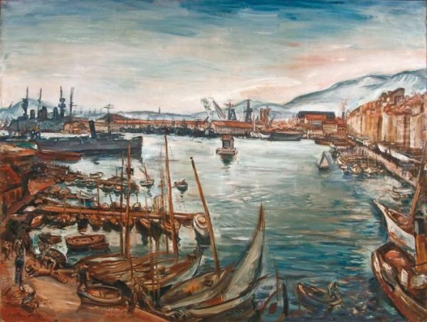 Le Port De Toulon Oil Painting by Emile-Othon Friesz