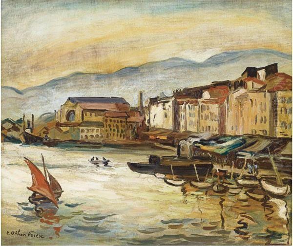 Le Port De Toulon Oil Painting by Emile-Othon Friesz