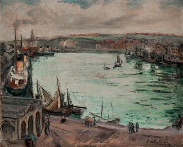 Port De Dieppe Oil Painting by Emile-Othon Friesz