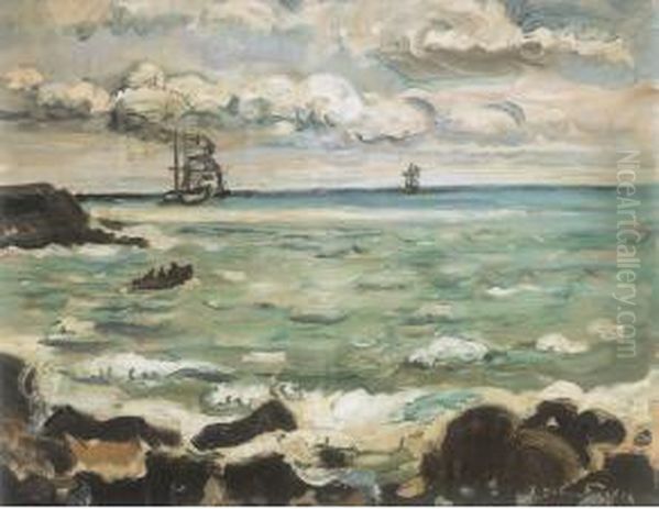 Bord De Mer Au Large De Saint Malo Oil Painting by Emile-Othon Friesz