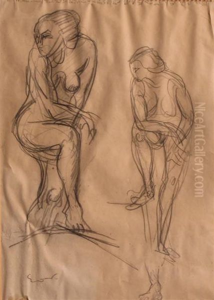 Deux Etudes D'une Femme Oil Painting by Emile-Othon Friesz