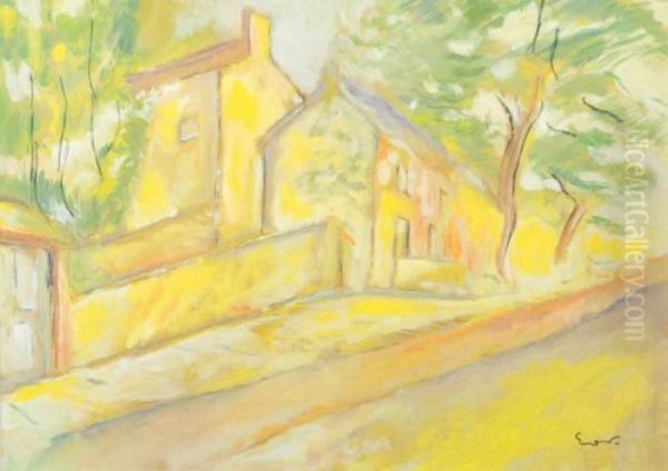 Village Gouache. Oil Painting by Emile-Othon Friesz