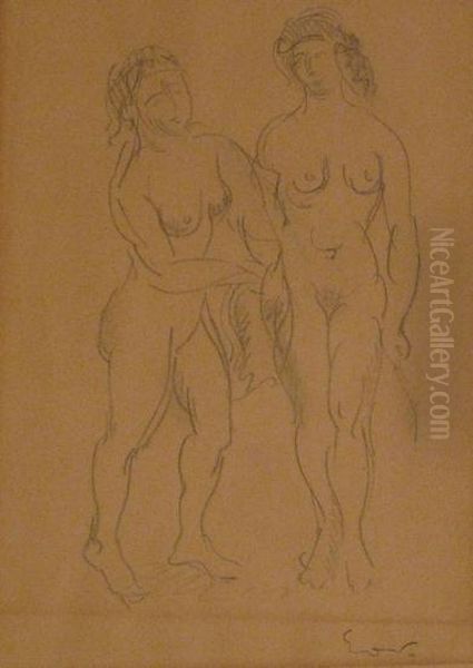 Two Nudes. Oil Painting by Emile-Othon Friesz