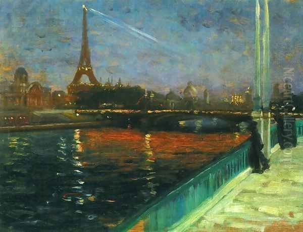 Paris Nocturne Date unknown Oil Painting by Alfred Henry Maurer