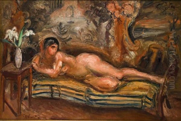 Nu Sur Le Divan Oil Painting by Emile-Othon Friesz