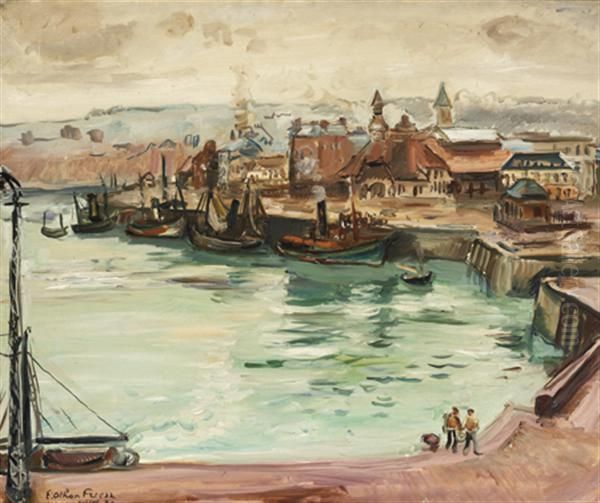 Le Port De Dieppe Oil Painting by Emile-Othon Friesz