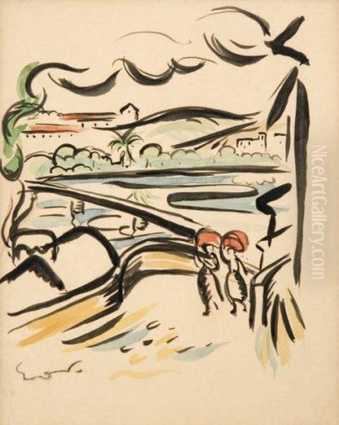 Retour Des Lavandieres Oil Painting by Emile-Othon Friesz