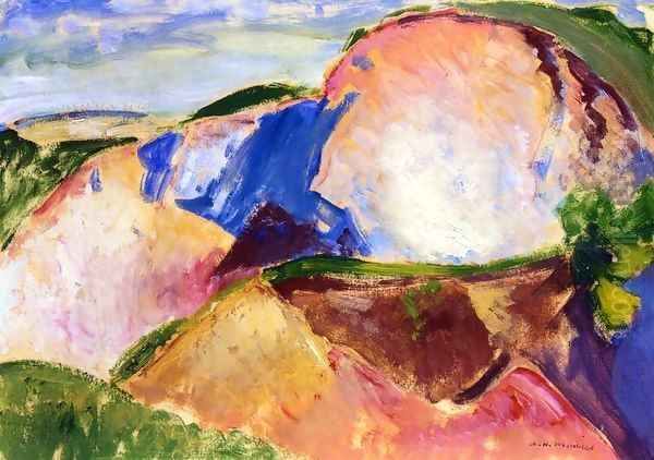 Landscape 1916-1918 Oil Painting by Alfred Henry Maurer