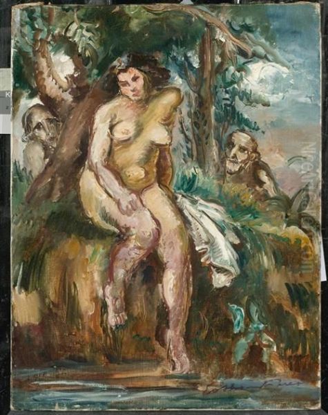 Susanna And The Two Old Men. Oil Painting by Emile-Othon Friesz