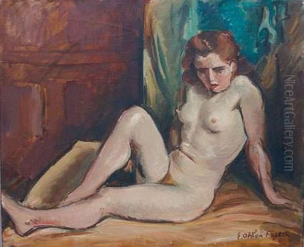 Nu Assis Oil Painting by Emile-Othon Friesz