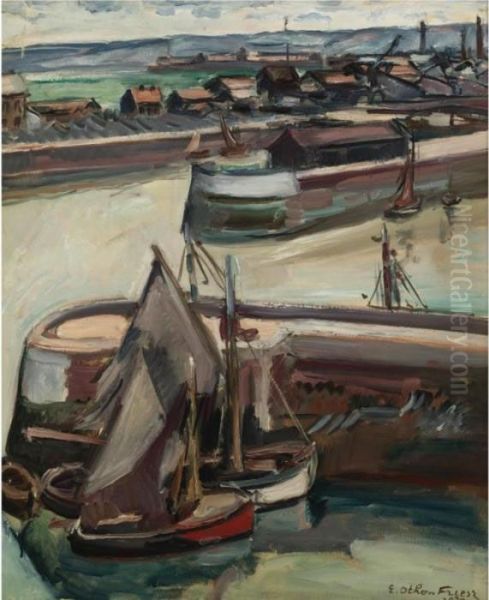 Port D'honfleur Oil Painting by Emile-Othon Friesz