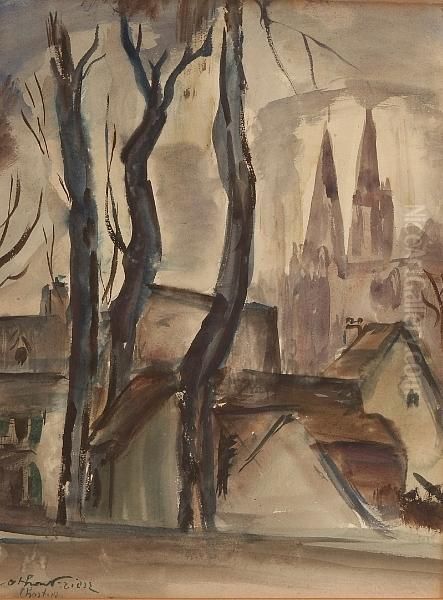 Chartres Oil Painting by Emile-Othon Friesz