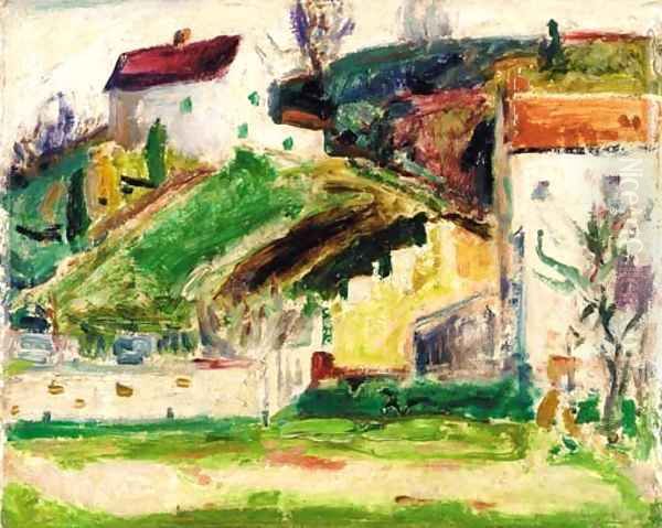 Village Scene Oil Painting by Alfred Henry Maurer