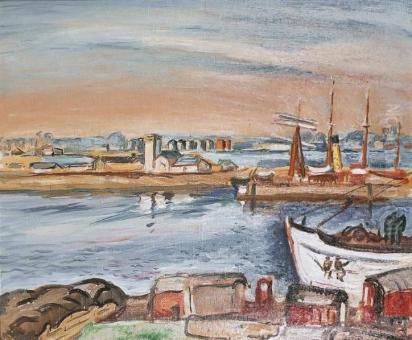 Le Port De Saint-malo Oil Painting by Emile-Othon Friesz