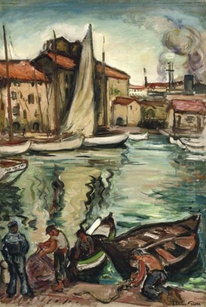 Le Port De Toulon Oil Painting by Emile-Othon Friesz