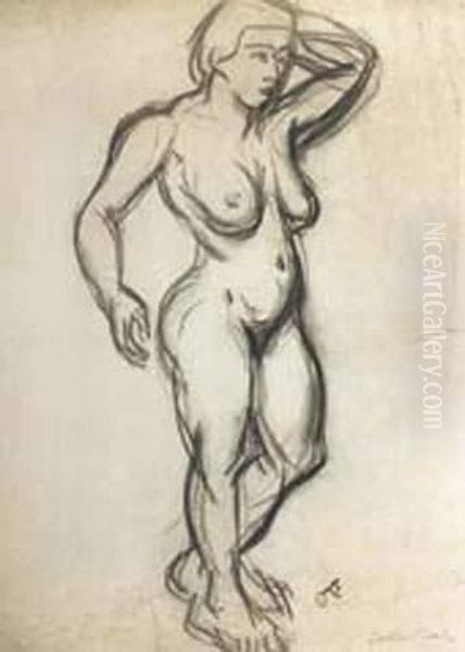 Modele Nu Debout Oil Painting by Emile-Othon Friesz