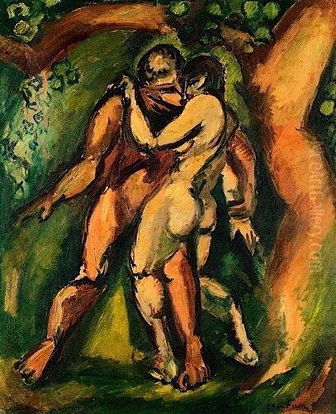 Adam Et Eve Oil Painting by Emile-Othon Friesz