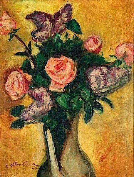 Bouquet De Roses Et De Lilas Oil Painting by Emile-Othon Friesz