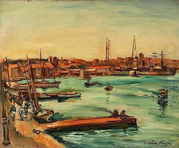 Port De Toulon Le Soir Oil Painting by Emile-Othon Friesz