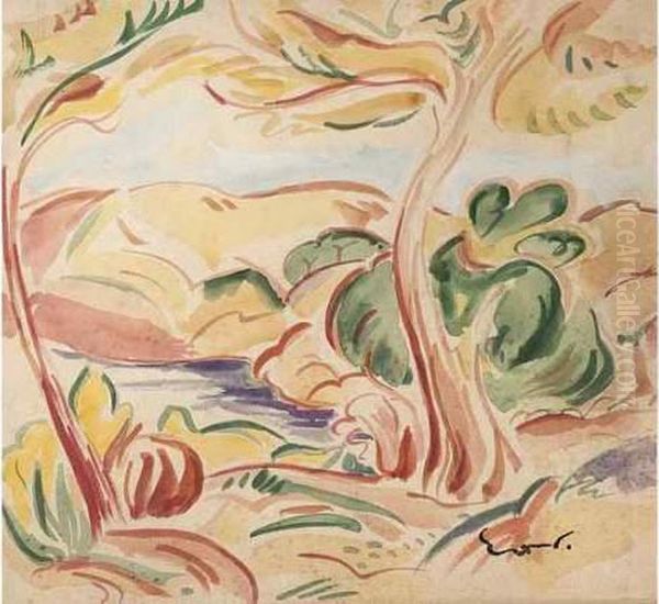 Paysage. Oil Painting by Emile-Othon Friesz