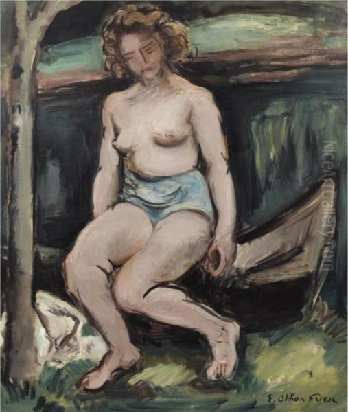 Baigneuse A La Barque Oil Painting by Emile-Othon Friesz