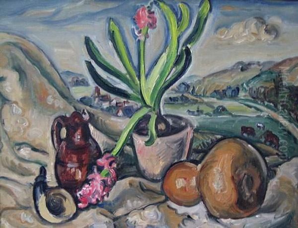 Nature Morte Devant Un Paysage Oil Painting by Emile-Othon Friesz