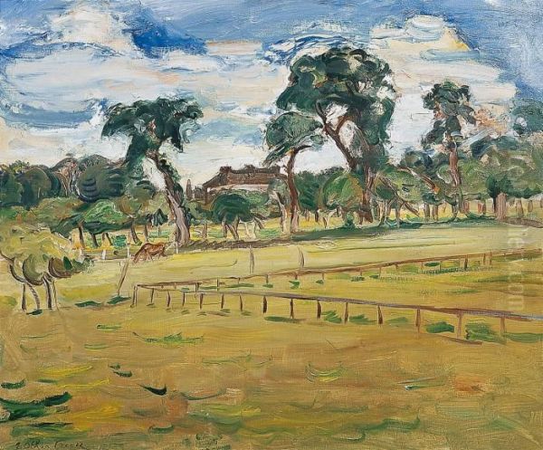 Prairie Et Manoir Normand Oil Painting by Emile-Othon Friesz