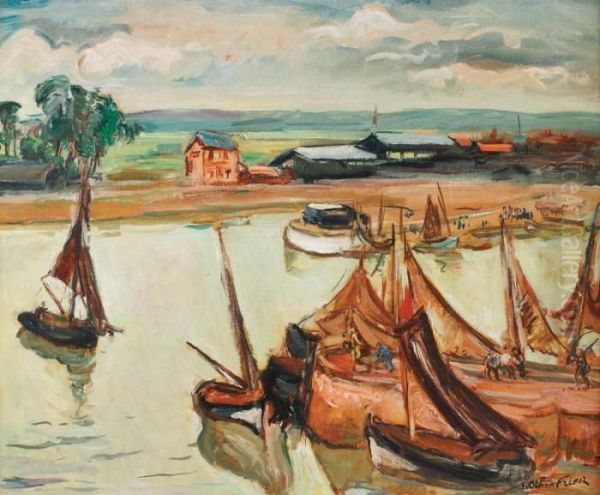 Le Chenal Du Port De Honfleur Oil Painting by Emile-Othon Friesz