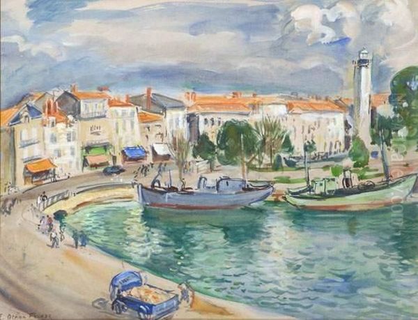 Vue D'un Port Du Midi Oil Painting by Emile-Othon Friesz