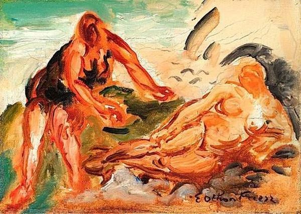 Sur La Plage Oil Painting by Emile-Othon Friesz