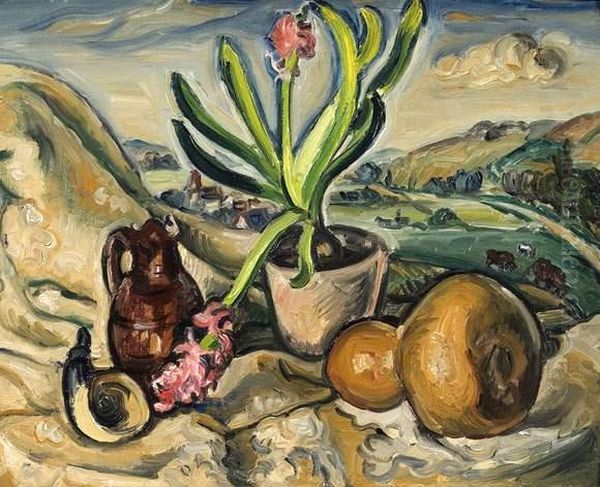 Nature Morte Devant Un Paysage, 1925. Oil Painting by Emile-Othon Friesz