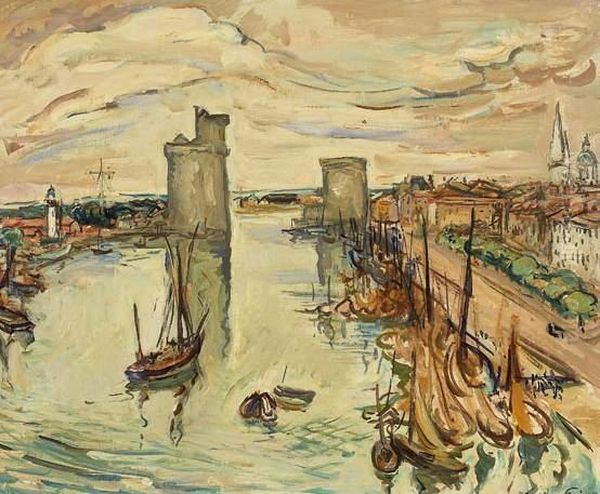 Le Port De La Rochelle Oil Painting by Emile-Othon Friesz