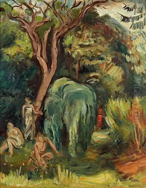 Femmes Dans Un Paysage Oil Painting by Emile-Othon Friesz