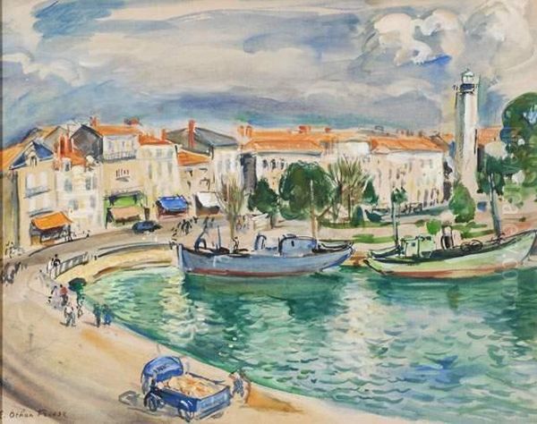 Vue D'un Port Oil Painting by Emile-Othon Friesz