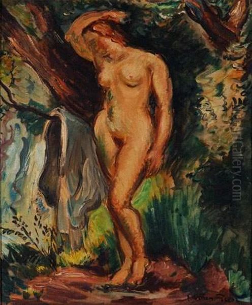 Femme Nue Debout Dans Un Paysage Oil Painting by Emile-Othon Friesz