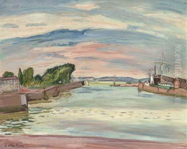 L'avant Port D'honfleur Oil Painting by Emile-Othon Friesz