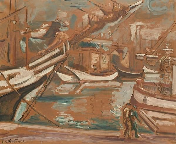 Harbour Scene Oil Painting by Emile-Othon Friesz