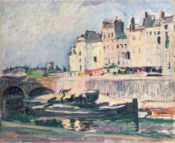 Quai D'orleans, Paris Oil Painting by Emile-Othon Friesz