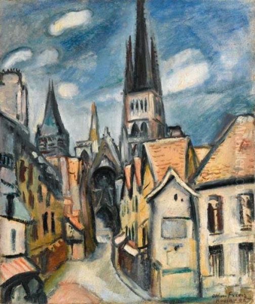 La Cathedral A Rouen Oil Painting by Emile-Othon Friesz