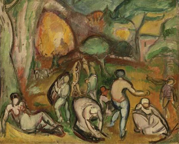 Personnages Dans Un Paysage Oil Painting by Emile-Othon Friesz