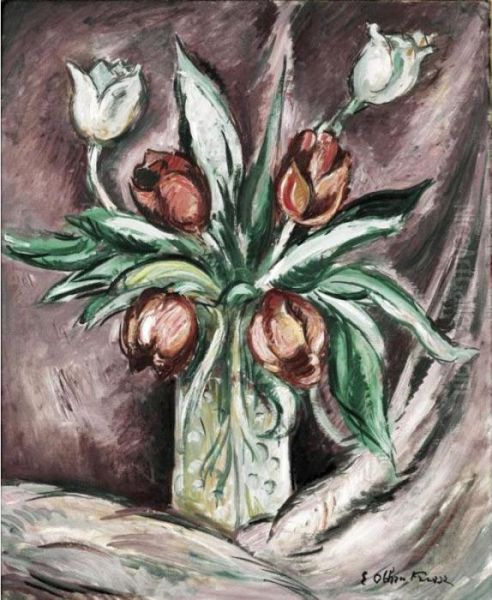 Bouquet De Tulipes Oil Painting by Emile-Othon Friesz