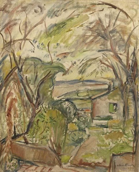 Paysage A La Maison Oil Painting by Emile-Othon Friesz