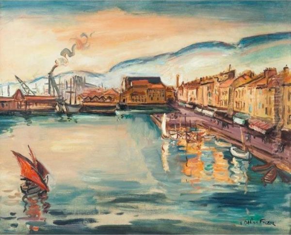 Le Port De Toulon Oil Painting by Emile-Othon Friesz