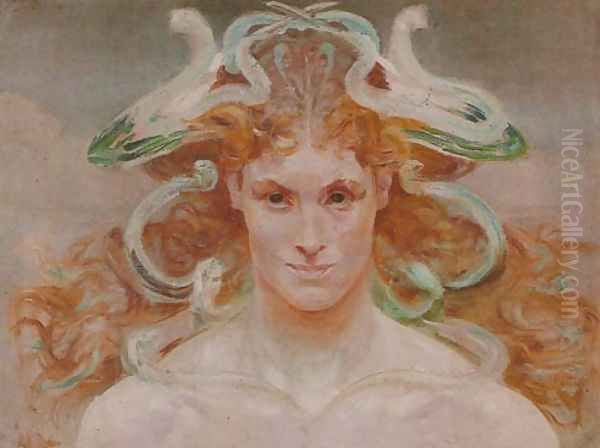 Medusa Oil Painting by Jacek Malczewski