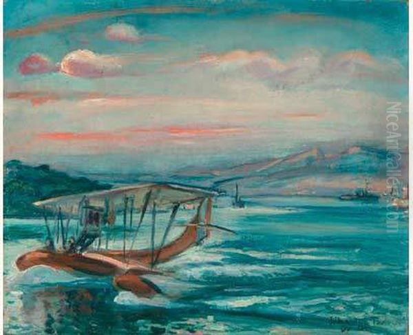  Marine Et Hydravion, Saint-mandrier, Toulon  Oil Painting by Emile-Othon Friesz