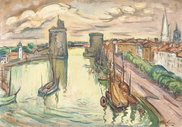 Le Port De La Rochelle Oil Painting by Emile-Othon Friesz