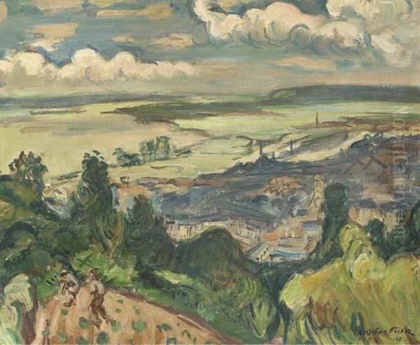 L'estuaire De Honfleur Oil Painting by Emile-Othon Friesz