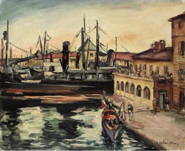 Le Port De Toulon Oil Painting by Emile-Othon Friesz