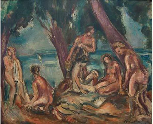  Baigneuses  Oil Painting by Emile-Othon Friesz