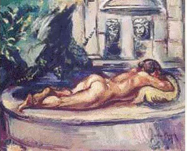 Nu A La Fontaine Oil Painting by Emile-Othon Friesz